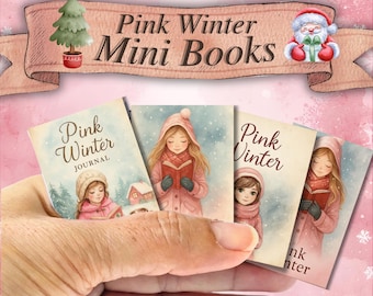 Christmas Mini Books Printable : Dollhouse Miniature winter Book Set, Festive Ornaments (Digital Download)