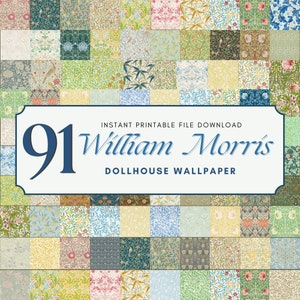 Puppenhaus Tapete 91x MEGA BUNDLE William Morris Vintage viktorianischen Handwerk Papiere, Puppenhaus Dekorieren, DIY Set