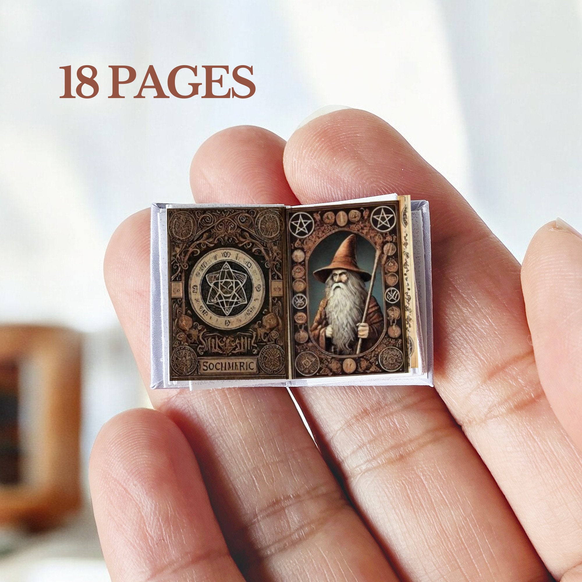DIY 18 PAGES 4 Covers 2 Size for Miniature Magic Spells Book Making ...