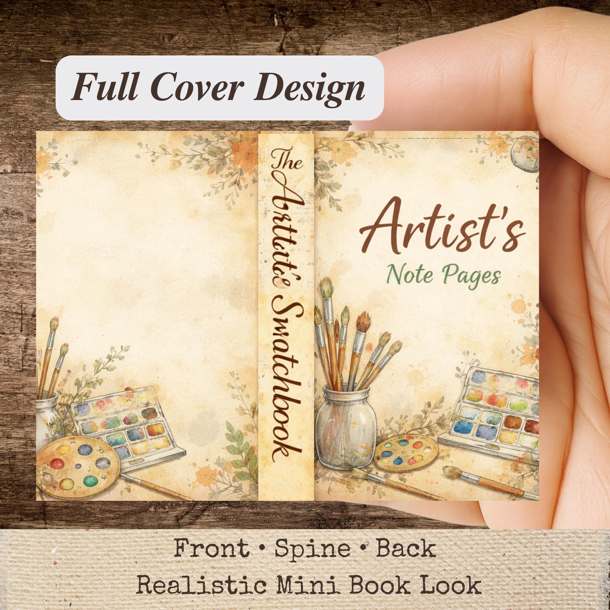 Vintage Artist Note Pages Mini Book Printable : Watercolor Painting ...