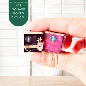 Miniature Starbucks Coffee Printable packages boxes Set 1:6 1:12 Scale Instant digitable downloaded