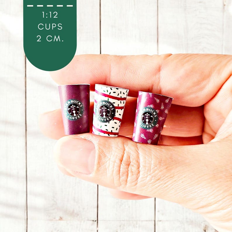 Miniature Starbucks Coffee Printable packages boxes Set 1:6 1:12 Scale Instant digitable downloaded