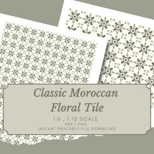 Dollhouse Tile Flooring PRINTABLE DIGITAL FILE Download, Hobby miniatures floor tiles, 1:12 scale small square tiles, Dollhouse Decorating