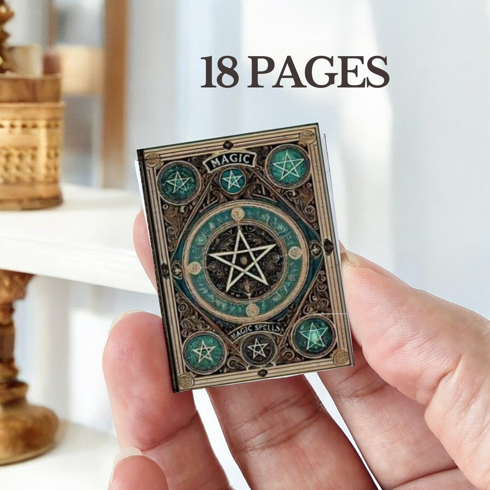 DIY 18 PAGES 4 Covers 2 Size for Miniature Magic Spells Book Making ...
