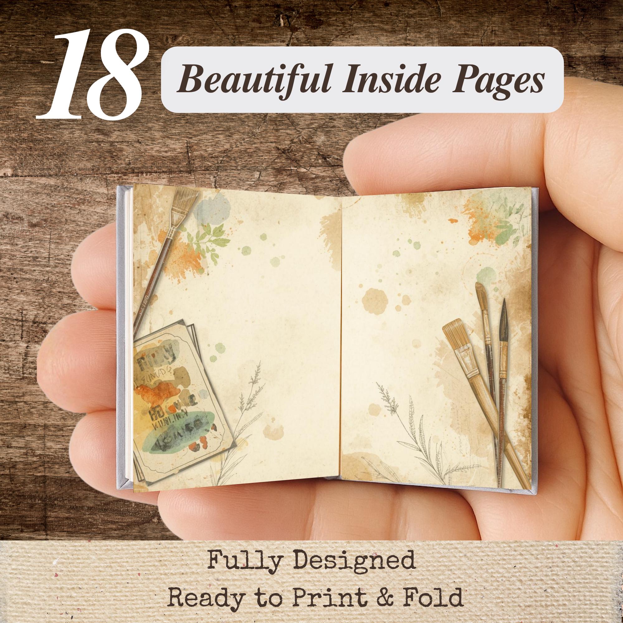 Vintage Artist Note Pages Mini Book Printable : Watercolor Painting ...