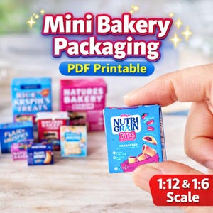 Miniature Snack Packaging Printable - Dollhouse Food Boxes Fig Bar Label (PDF Download)