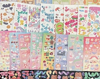 6-30 vellen Koreaanse schattige stickers | Polco Deco-stickers | Fotokaartstickers | Plakboekstickers