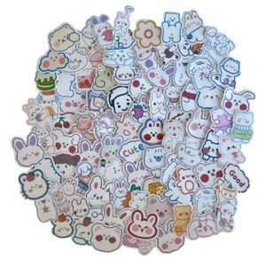 Stickers mignons ours lapin chat | Stickers animaux | Stickers pour ordinateur portable | Stickers scrapbooking
