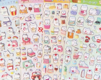 Puffy 3D Squishy Bunny Kitty Bear Stickers | Scrapbooking Stickers | Journal Stickets | Cute Decorative Stickers