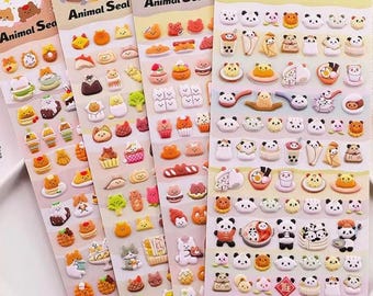 Cute Delicious Food Puffy 3D Stickers | Foam Stickers | Scrapbooking Stickers | Journal Stickets | Cute Decorative Stickers