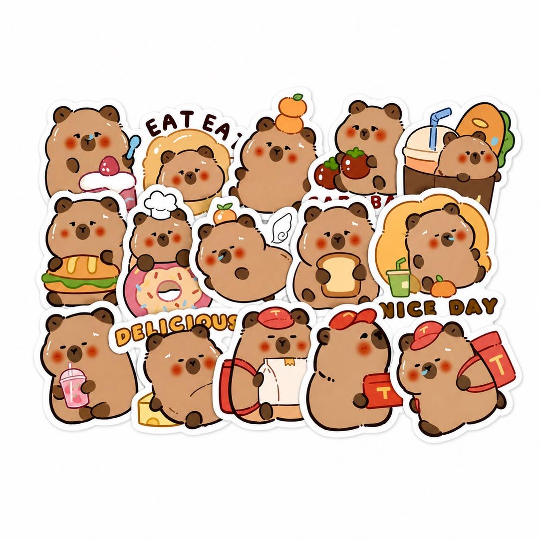 Large Capybara Stickers | Laptop Stickers | Scrapbooking Stickers ...