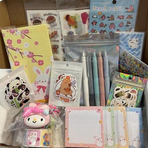 20 Items Stationery Box | Cute Stationery | Scrapbooking Stickers | | Laptop Stickers | Memo Pads | Planner