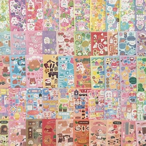 10 à 50 feuilles d'autocollants coréens mignons | Stickers déco Polco | Stickers pour cartes photo | Stickers scrapbooking