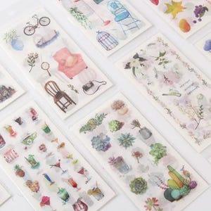 6 feuilles d'autocollants mignons | Stickers déco | Stickers Scrapbooking | Autocollants de journalisation | Stickers calendrier