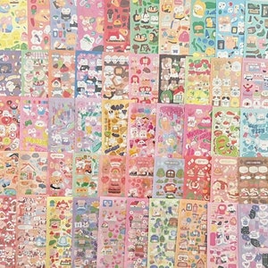 10 à 50 feuilles d'autocollants coréens mignons | Stickers déco Polco | Stickers pour cartes photo | Stickers scrapbooking