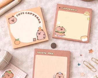 3 Cute Capybara Memo Pads