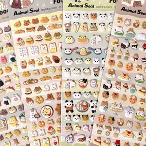 Puffy 3D Squishy Food Animals Stickers | Foam Stickers | Scrapbooking Stickers | Journal Stickets | Cute Decorative Stickers