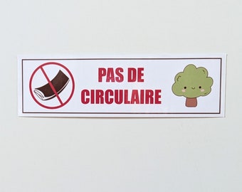 Pas de circulaire autocollant - No flyers French sticker - No junk mail - No publicity - Postal mail - Kawaii - Ecology - Anti-advertising