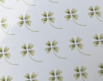 Four leaf clover stickers for planner & journal | Aesthetic planner stickers | Bujo | Journaling plant stickers