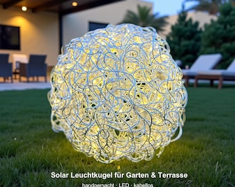 Solar Light Sphere for Garden – Handmade LED Wire Sphere, Garden & Terrace Decoration with Solar Light