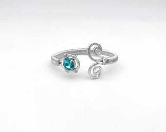 Bracelet with Swarovski stone, color silver-turquoise