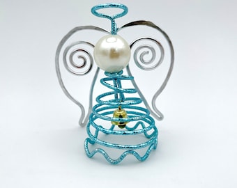 Angel Christmas decoration, ice blue