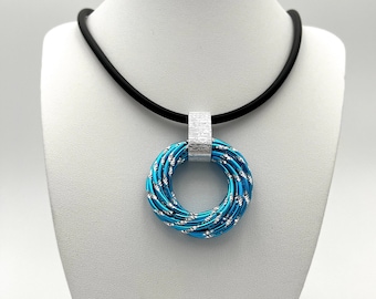 Swirl Pendant Necklace – Handmade Jewelry, Modern Statement Pendant, Handmade Necklace, Gift for Her