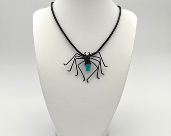 Halloween decoration spider chain, color black-turquoise