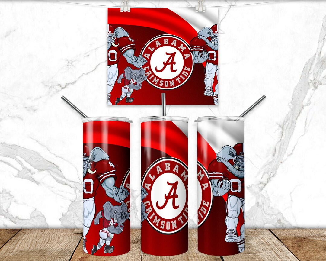 Alabama 20 Oz Skinny Tumbler Sublimation Design,football Team,red,bama ...