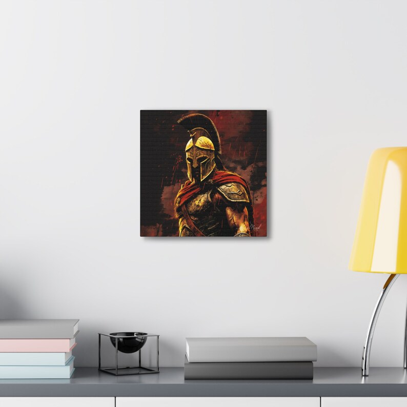 Spartan Soldier Wall Art Canvas, Spartan Portrait Wall Art Decor