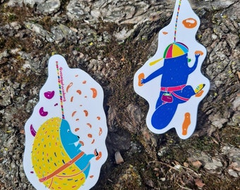 Platypus & Hedgehog Climbing Stickers