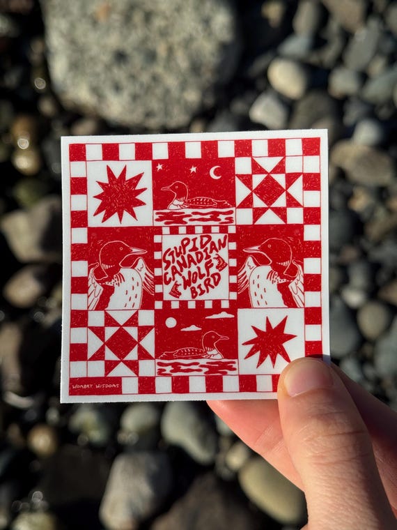 Stupid Canadian Wolf Bird Loon Heated Rivalry Inspired Sticker