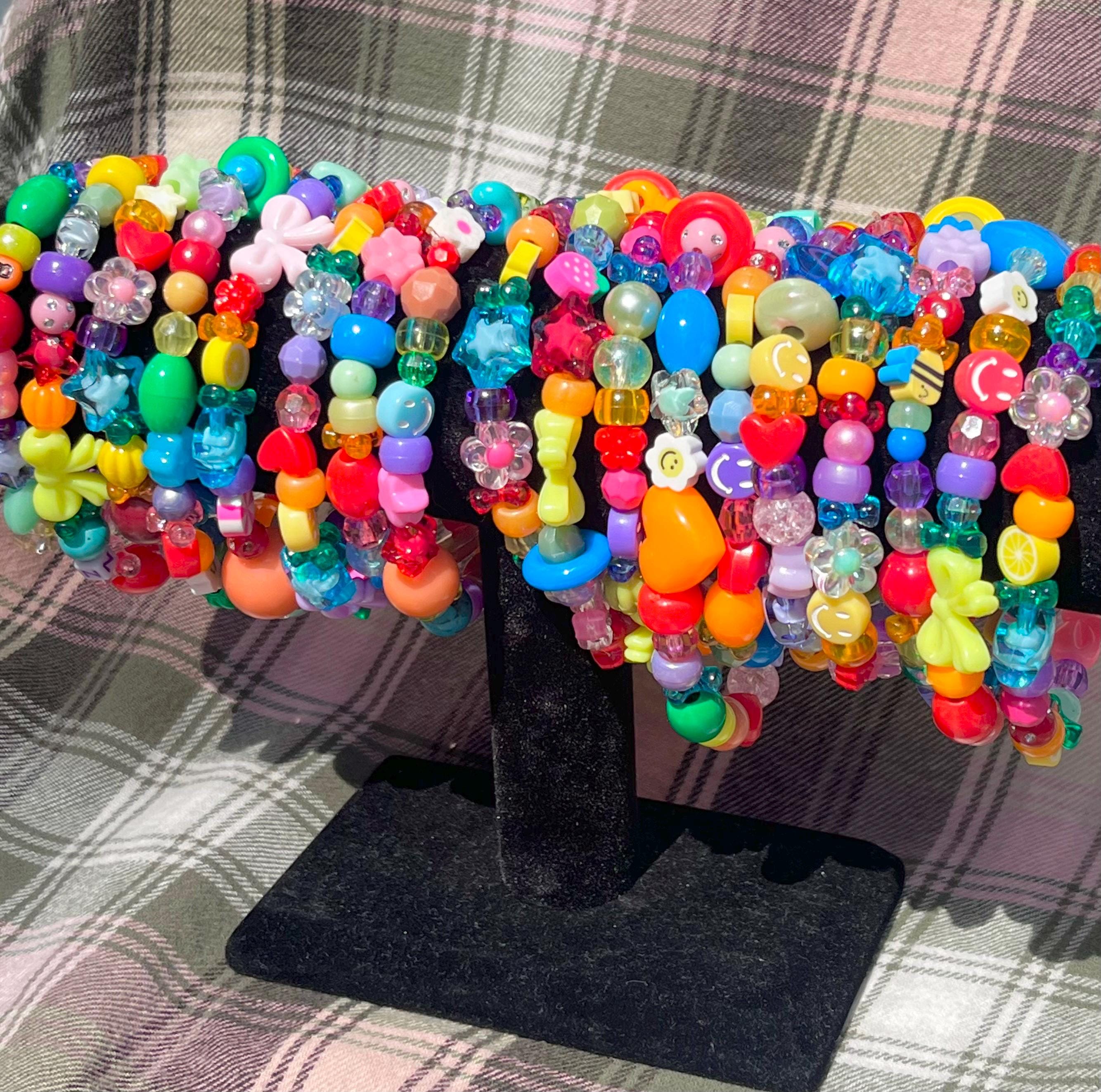 6 Rainbow Decora/kandi/scene Bracelet Set + Mystery Gift! - Etsy