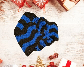 Black and Blue Waves Scarf