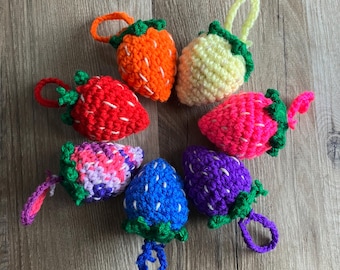 Strawberry Shortcake Inspired Crochet Keychains