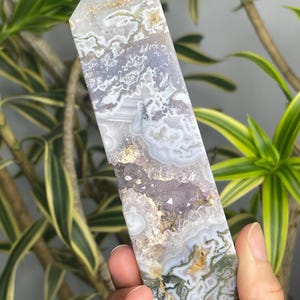 Gorgeous Purple Moss Agate Tower