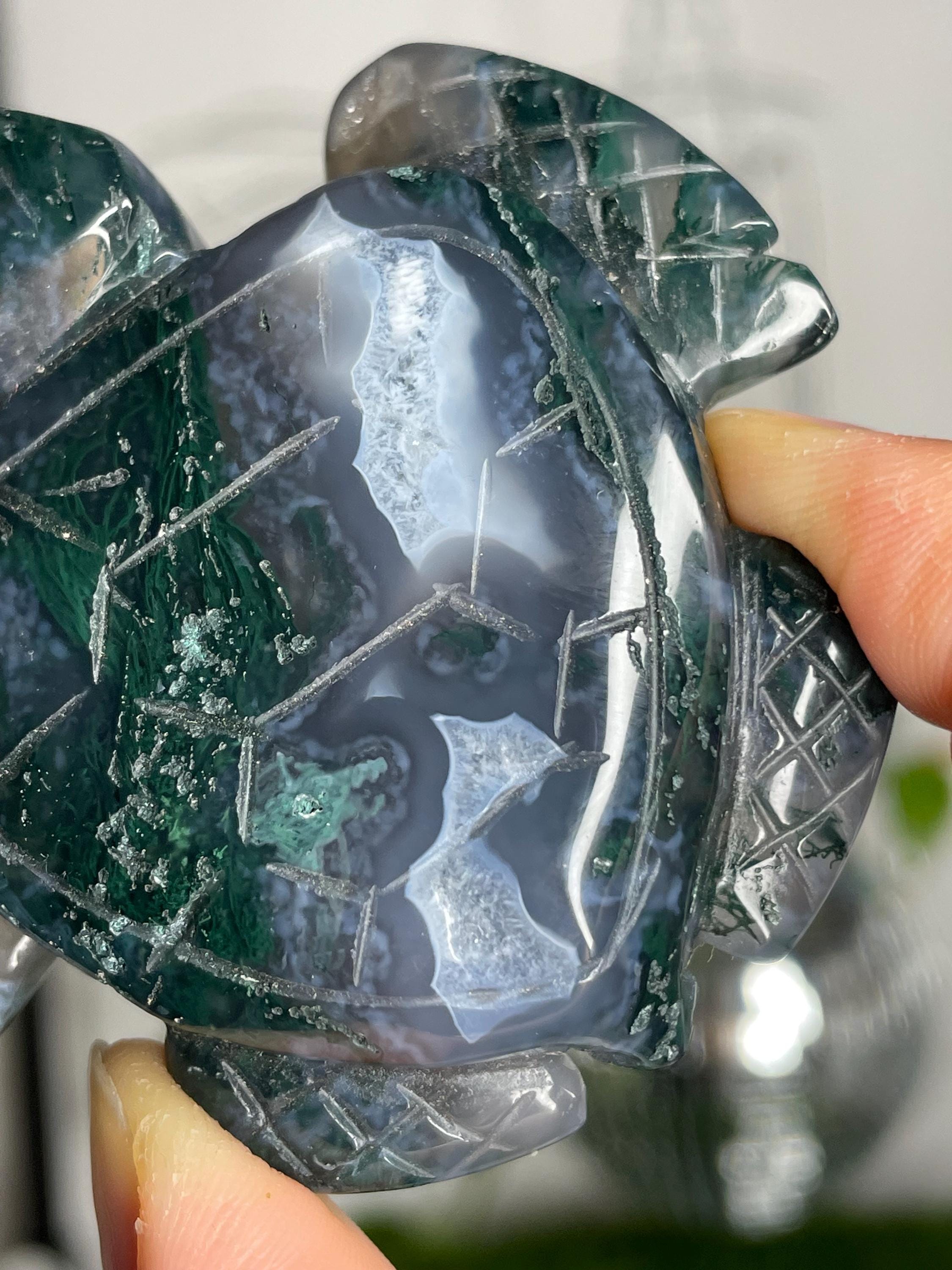 高品質モスアゲートタートル #B - Etsy 日本