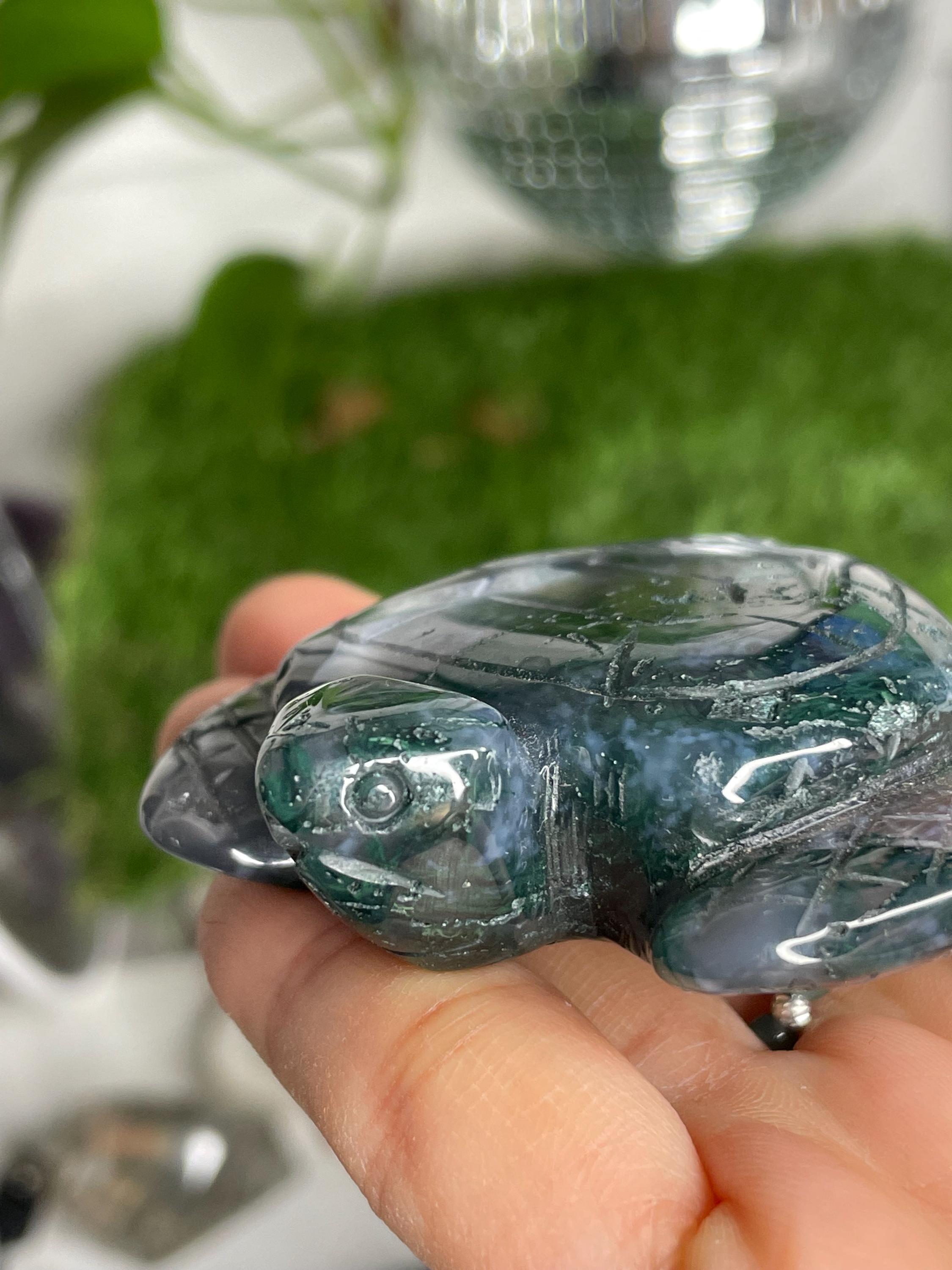 高品質モスアゲートタートル #B - Etsy 日本