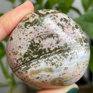 Cute Pink/Yellow/Green Ocean Sea Jasper Palmstone