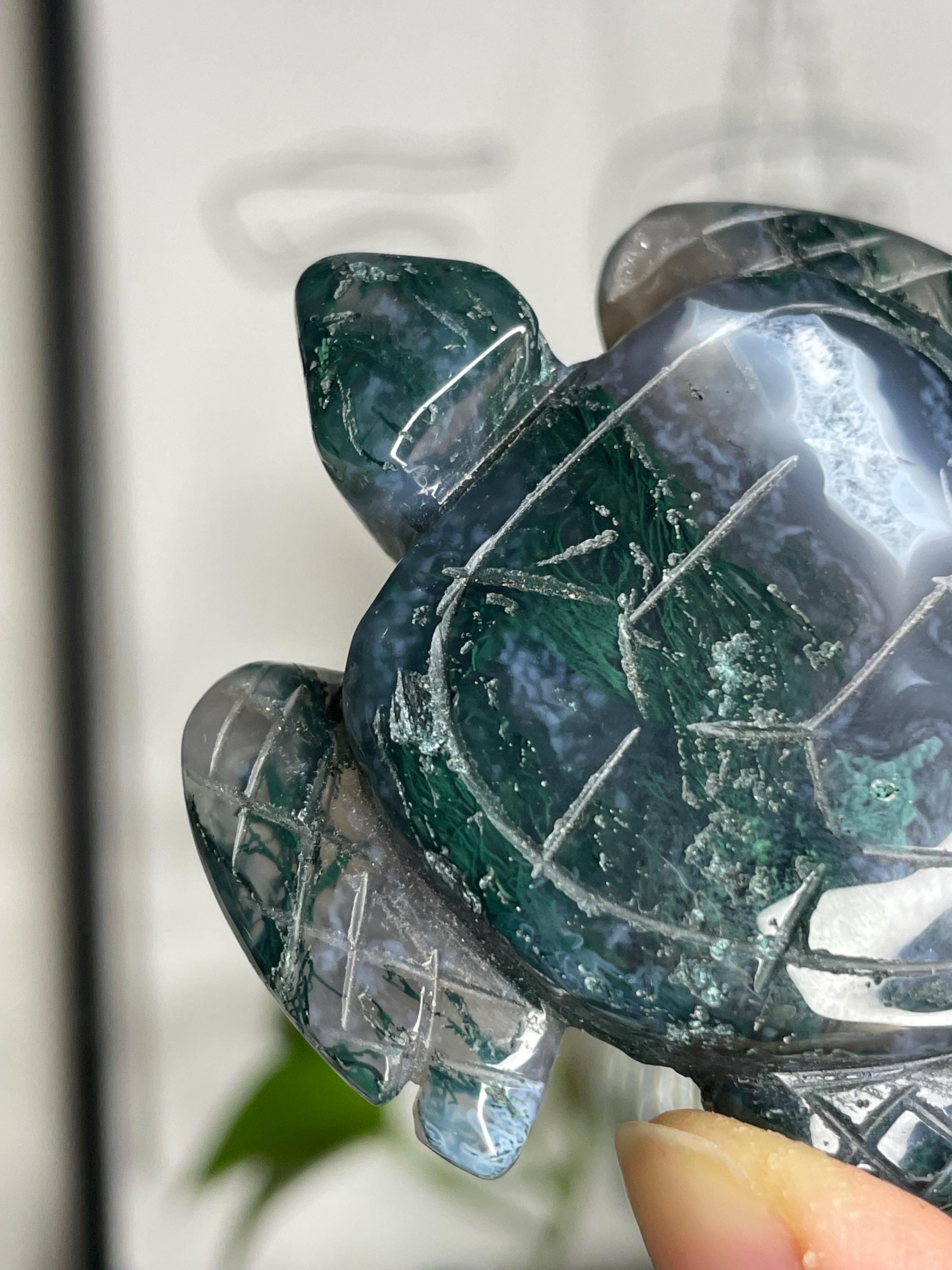 モスアゲート　タートル 高品質モスアゲートタートル #B - Etsy 日本