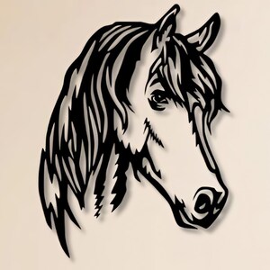 Pferdekopf SVG, Laser Cut Datei, CNC Cricut Glowforge