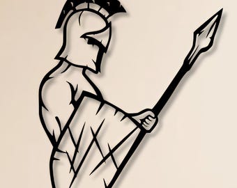 Archivo de corte láser de guerrero espartano SVG DXF PNG