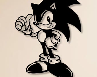 Sonic Dxf Plotterdatei, Laser-Schnitt-Datei, Sonic, Hedgehog, Wandkunst, für Cnc-Laser-Plasma-Cricut Glowforge