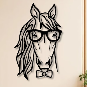 Horse with Glasses SVG DXF, Laser Cut File, CNC, Cricut, Glowforge