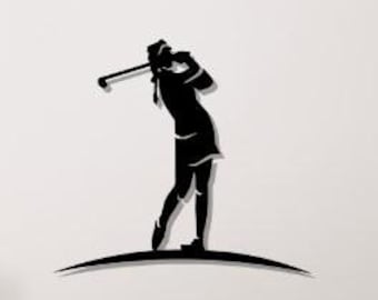 Golf Girl SVG DXF File, Golfer Wall Art (CNC Laser, Cricut)