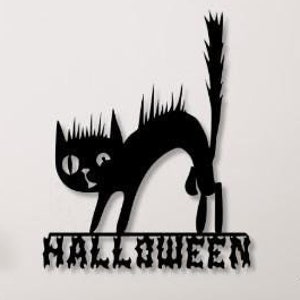 Archivo de corte SVG, DXF y PNG de gato de Halloween para láser, plasma y Cricut