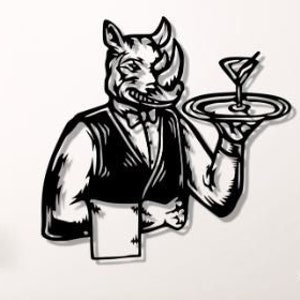Neushoorn Svg Dxf Png-bestanden Lasergesneden bestand Rhino Ober Vinyl Wall Art voor Cnc Laser Plasma Cricut Glowforge
