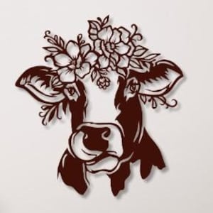 Cow Svg Dxf Png Files Cows Wall Art Cut For Cnc Laser Plasma Cricut Glowforge Xtool