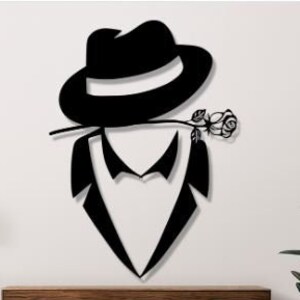 Gentleman Svg Dxf Png-bestanden, lasergesneden bestand, romantische man, kunst aan de muur voor CNC-laserplasma Cricut Glowforge