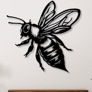 Bee Svg Dxf Png Files Bee Laser Cut File Wall Art Vectorel Cutting For Cnc Laser Plasma Cricut Glowforge